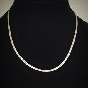 Vintage Sterling MILOR Italy Diamond Cut Herringbone 925 Necklace